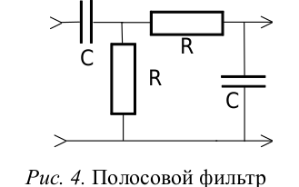 Полосовой фильтр на схеме